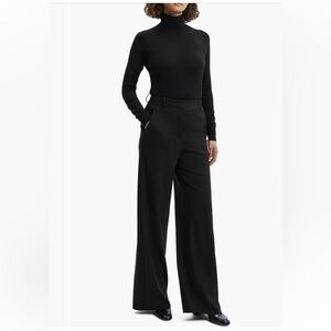Theory High Waisted Double Knit Wide Leg Pants
